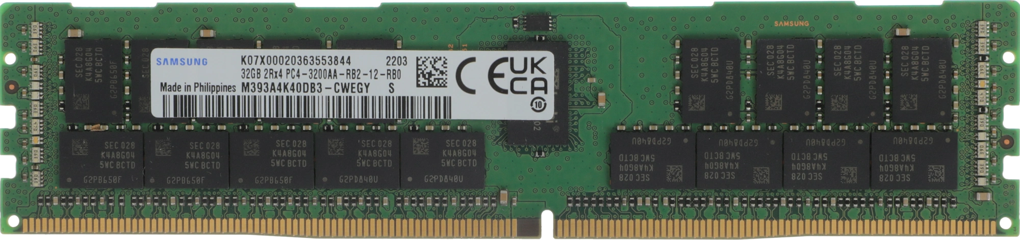 Память DDR4 Samsung M393A4K40DB3-CWE (CWEBY) 32Gb DIMM ECC Reg PC4-25600 CL22 3200MHz
