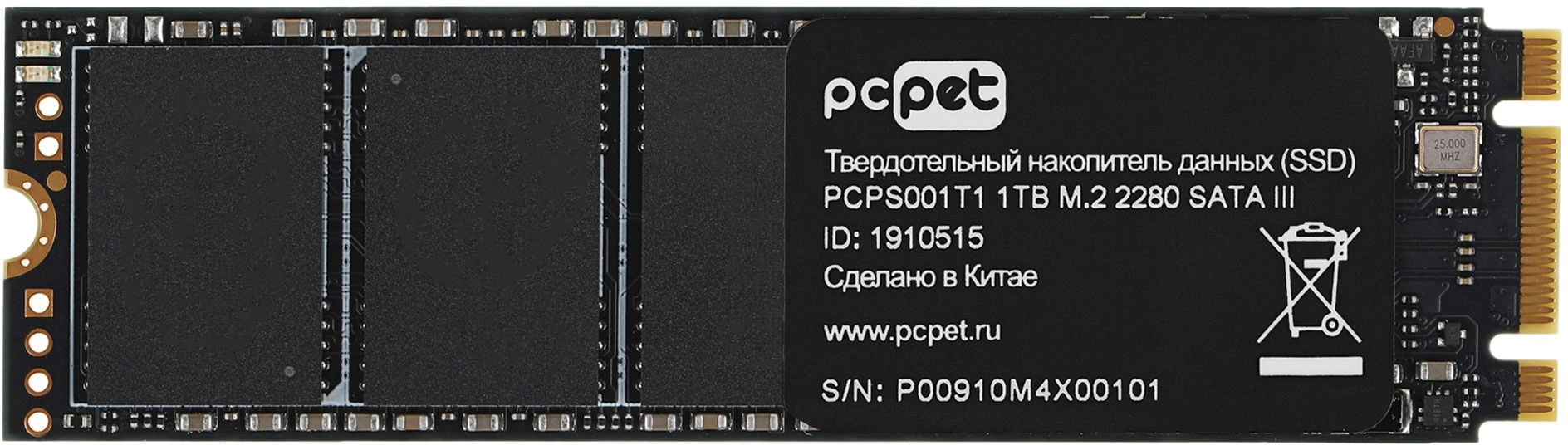 Накопитель SSD PC Pet SATA-III 1TB PCPS001T1 M.2 2280 OEM