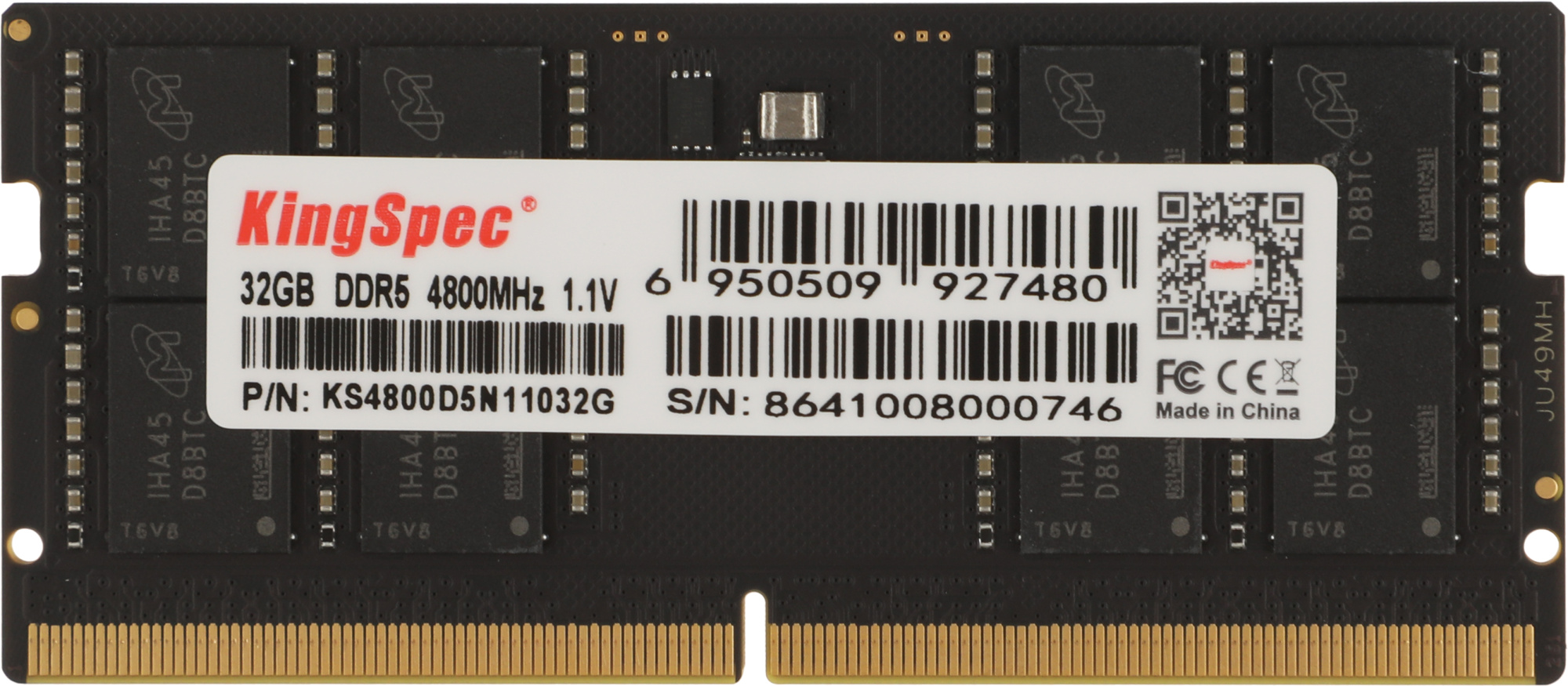 Память DDR5 32GB 4800MHz Kingspec KS4800D5N11032G RTL PC5-38400 CL40 SO-DIMM 288-pin 1.1В single rank Ret