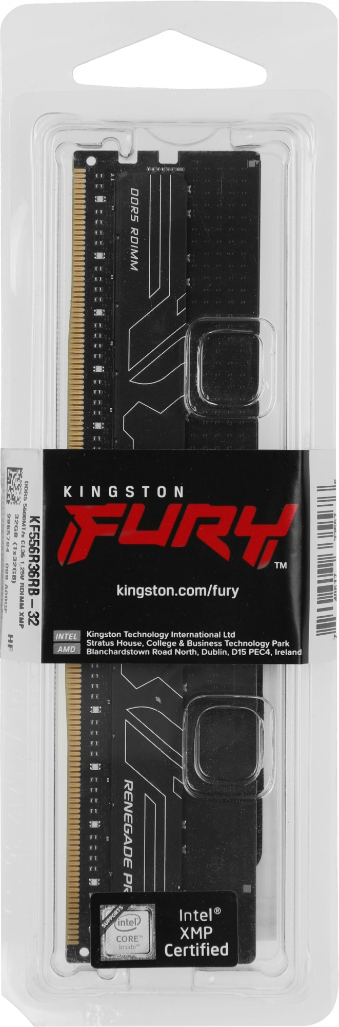Память DDR5 Kingston KF556R36RB-32 32Gb DIMM ECC Reg PC5-44800 CL36 5600MHz