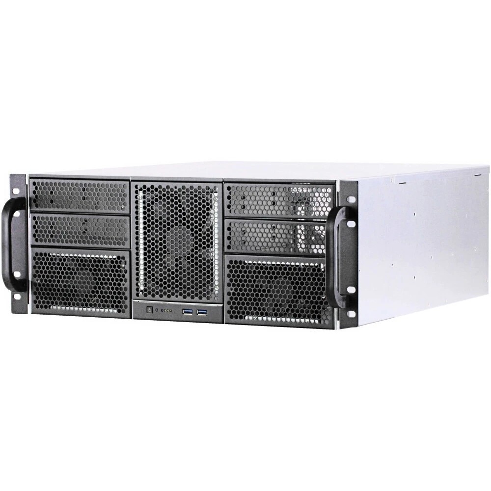 Procase RE411-D4H11-E-55 Корпус 4U server case,4x5.25+11HDD,черный,без блока питания,глубина 550мм,MB EATX 12"x13"