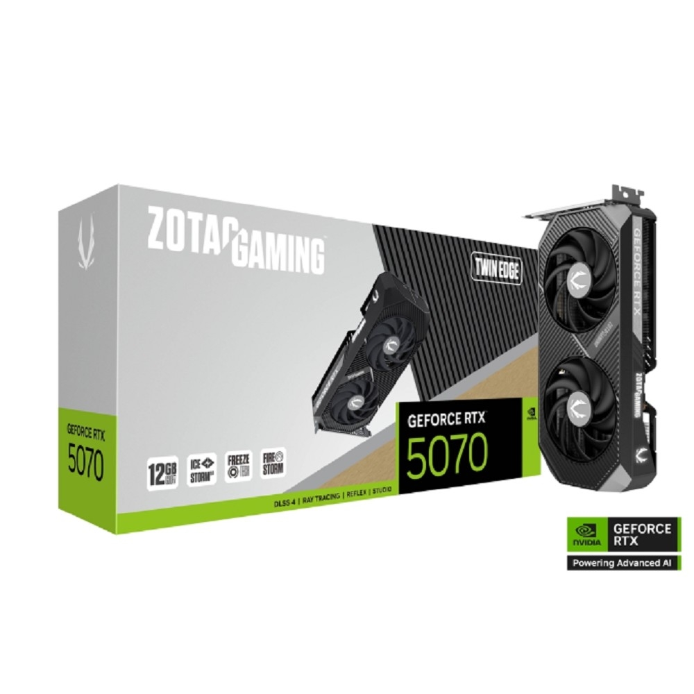Видеокарта ZOTAC GAMING GeForce RTX 5070 Twin Edge 12GB GDDR7 192bit 3xDP HDMI 2FAN (ZT-B50700E-10P) RTL