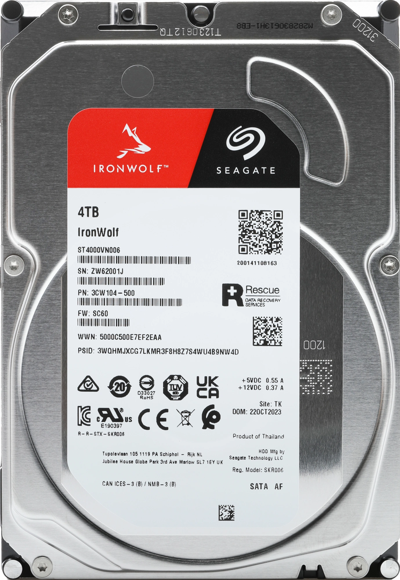 Жесткий диск Seagate SATA-III 4TB ST4000VN006 NAS Ironwolf 4KN (5400rpm) 256Mb 3.5"