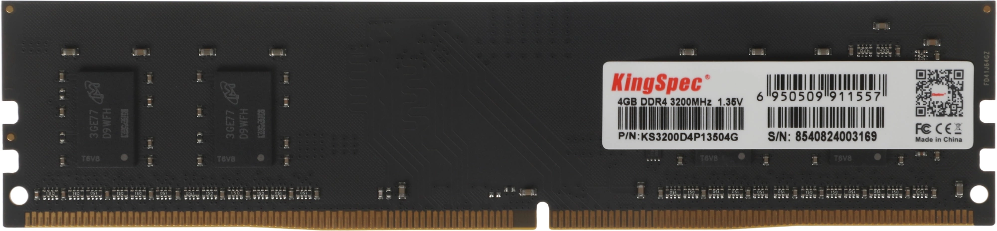 Память DDR4 4GB 3200MHz Kingspec KS3200D4P13504G RTL PC4-25600 CL17 DIMM 288-pin 1.35В dual rank Ret