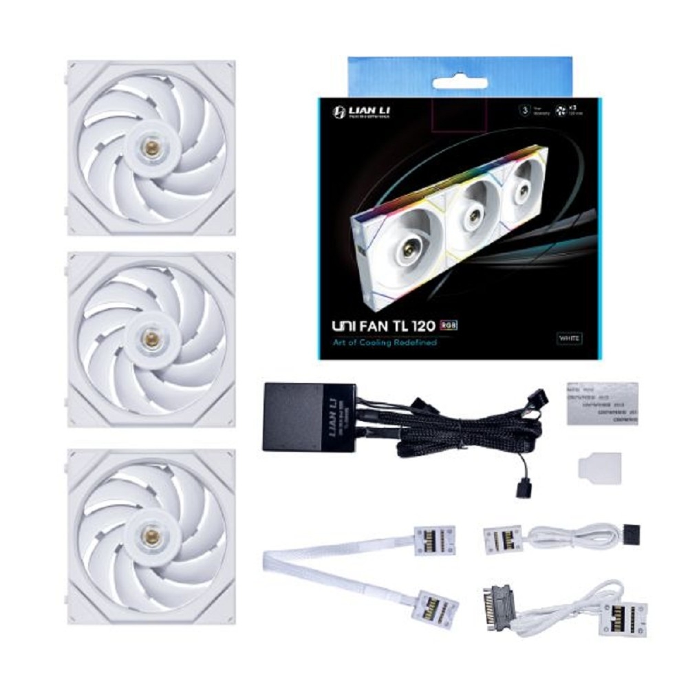 Lian Li G99.12TL3W.R0 Комплект вентиляторов (3шт.) UNI FAN TL LED 120 White /12TL3W/ 120х124х28мм (PWM, ARGB, 200-2600 об/мин, 34dBa)