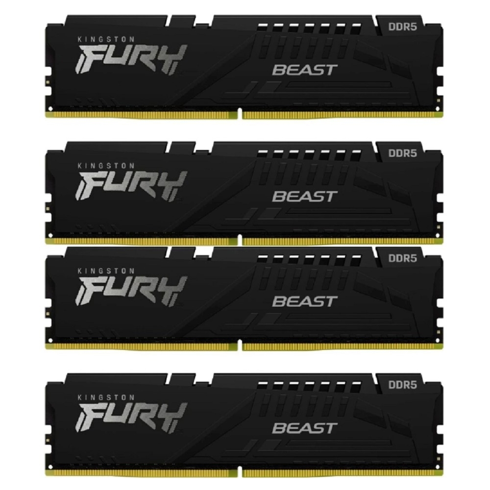 Модуль памяти DDR 5 DIMM 128Gb PC41600, 5200Mhz, Kingston FURY Beast Black XMP CL40 (Kit of 4) (KF552C40BBK4-128)