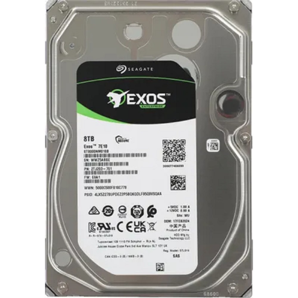 8TB Seagate HDD Server Exos 7E10 (ST8000NM018B) {SAS 12Gb/s, 7200 rpm, 256mb buffer, 3.5"}