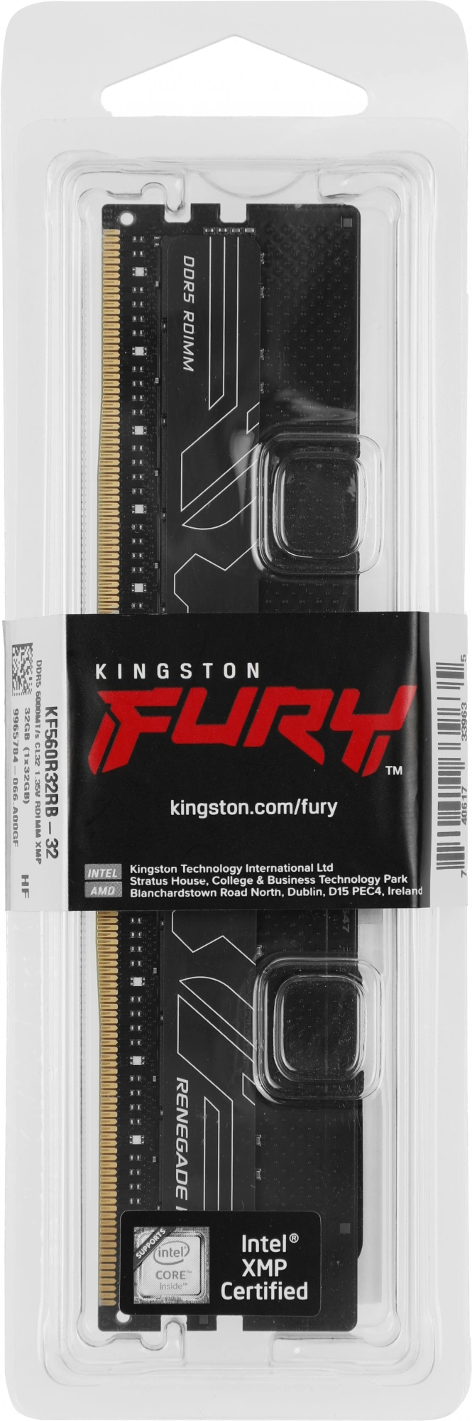 Память DDR5 Kingston KF560R32RB-32 32Gb DIMM ECC Reg PC5-48000 CL32 6000MHz