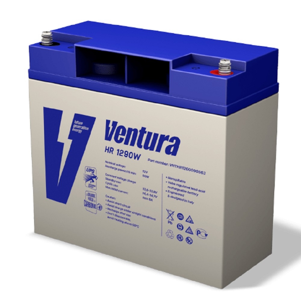 АКБ Ventura HR 1290W 12V/557 Вт/блок {F5 (основная)/F6, ДхШхВ 181х77х168мм, 6.3кг, срок службы 10 лет}