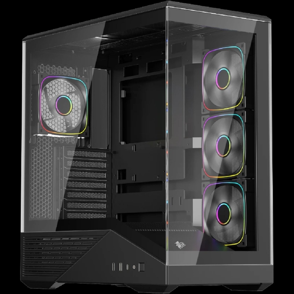 1STPLAYER Корпус GM7 ARGB Black / ATX / 4x120mm ARGB fans / GM7-BK-3FN7R-1FN7