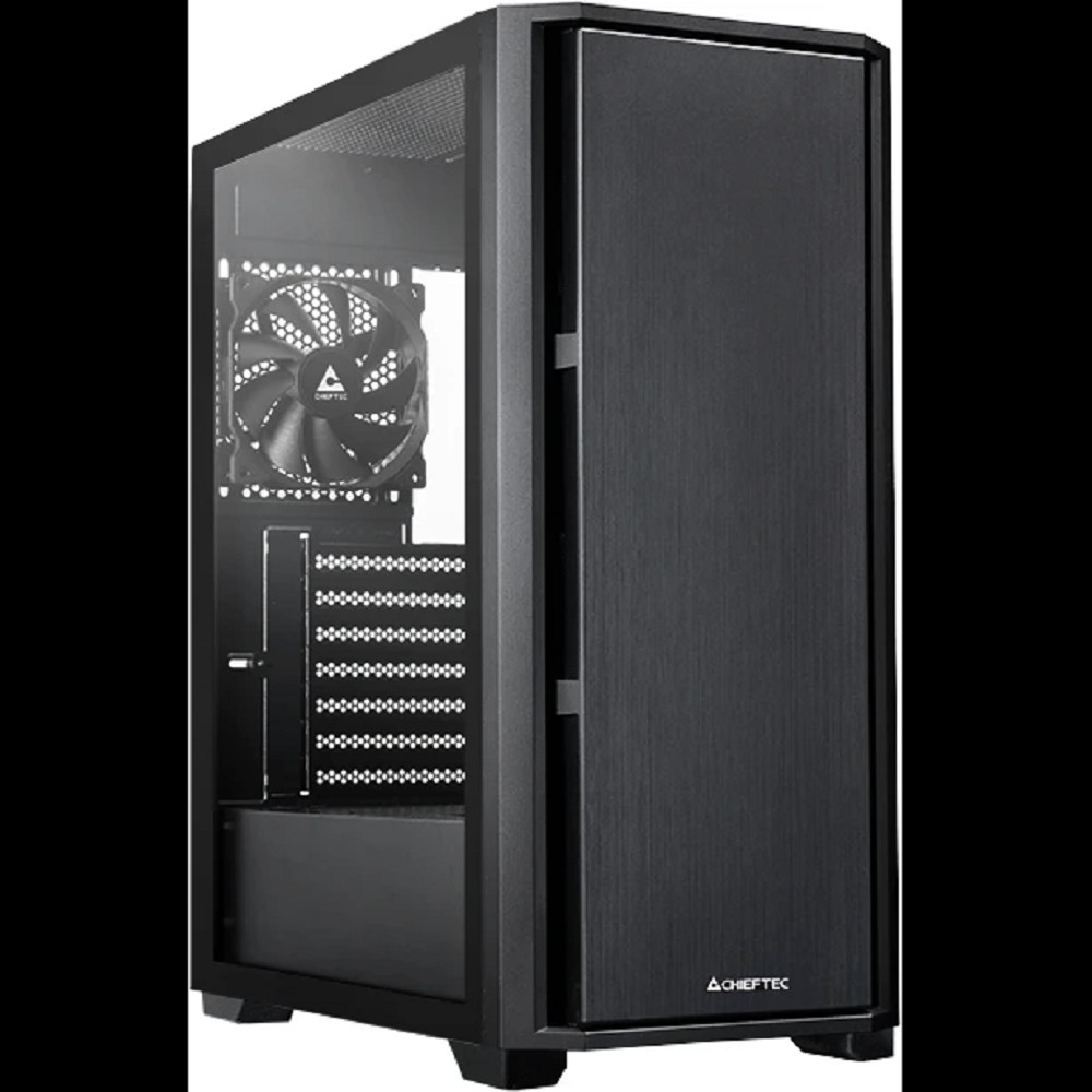 CHIEFTEC PRO MIDI TG AS-02B-TG-OP без БП, боковая панель из закаленного стекла, черный, ATX