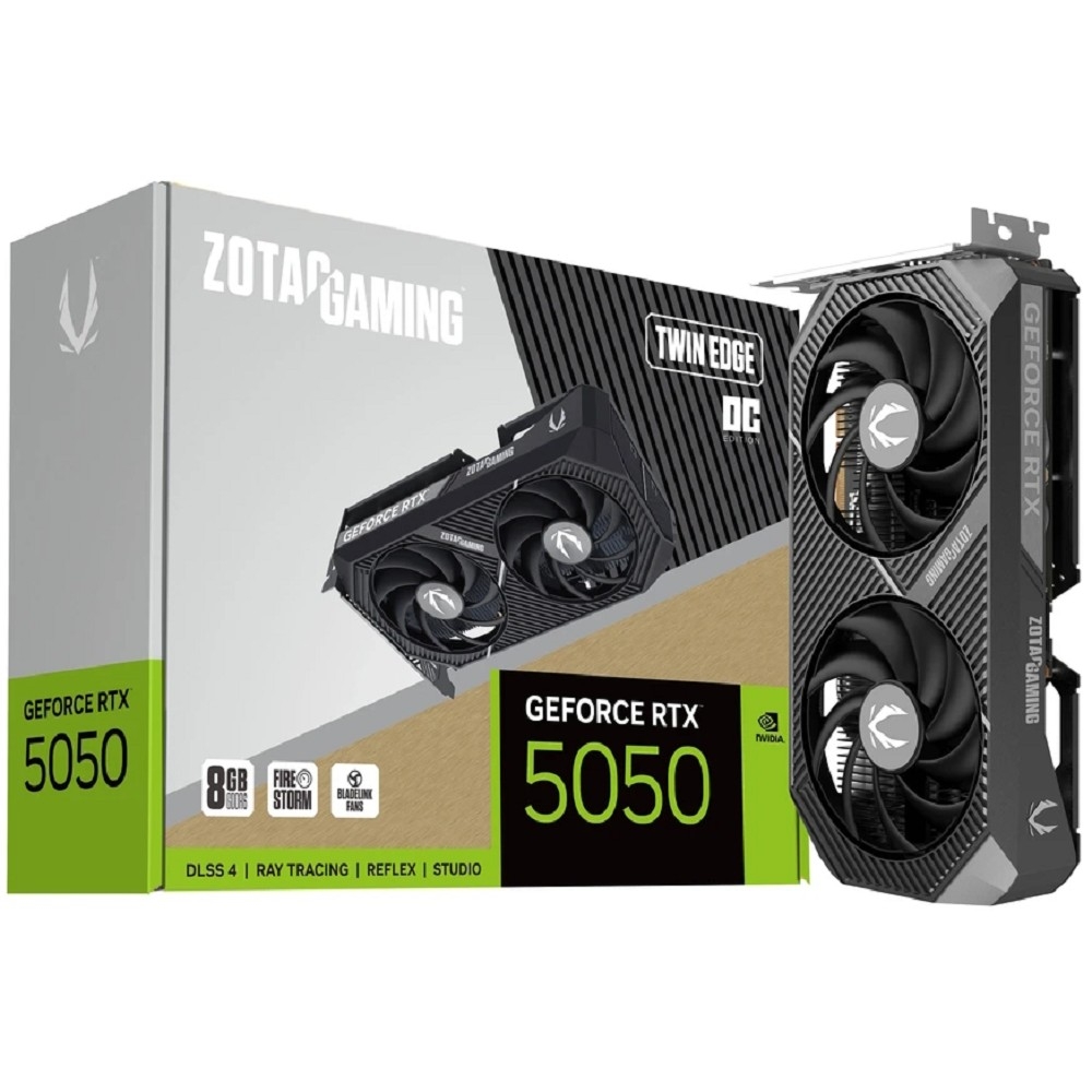 Видеокарта Zotac RTX5050 TWIN EDGE OC 8GB GDDR6 128bit 3xDP HDMI 2FAN MEDIUM PACK