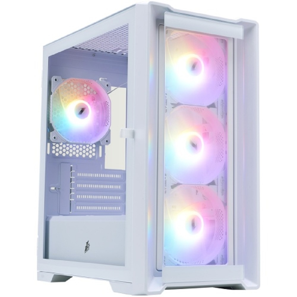 1STPLAYER TRILOBITE T4-G GLASS FRGB White / mATX / 4x120mm FRGB fans / T4-G-WH-4F1-W