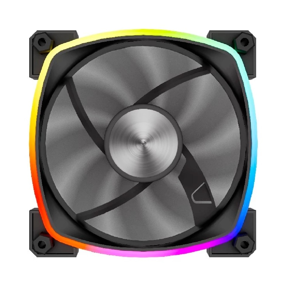 Powercase Вентилятор (M55-12 ARGB) Black 120x120x25mm (PWM, 100шт./кор, 4pin PWM (M+F)+ 3pin ARGB (M+F), 600-1500±10% об/мин) Bulk