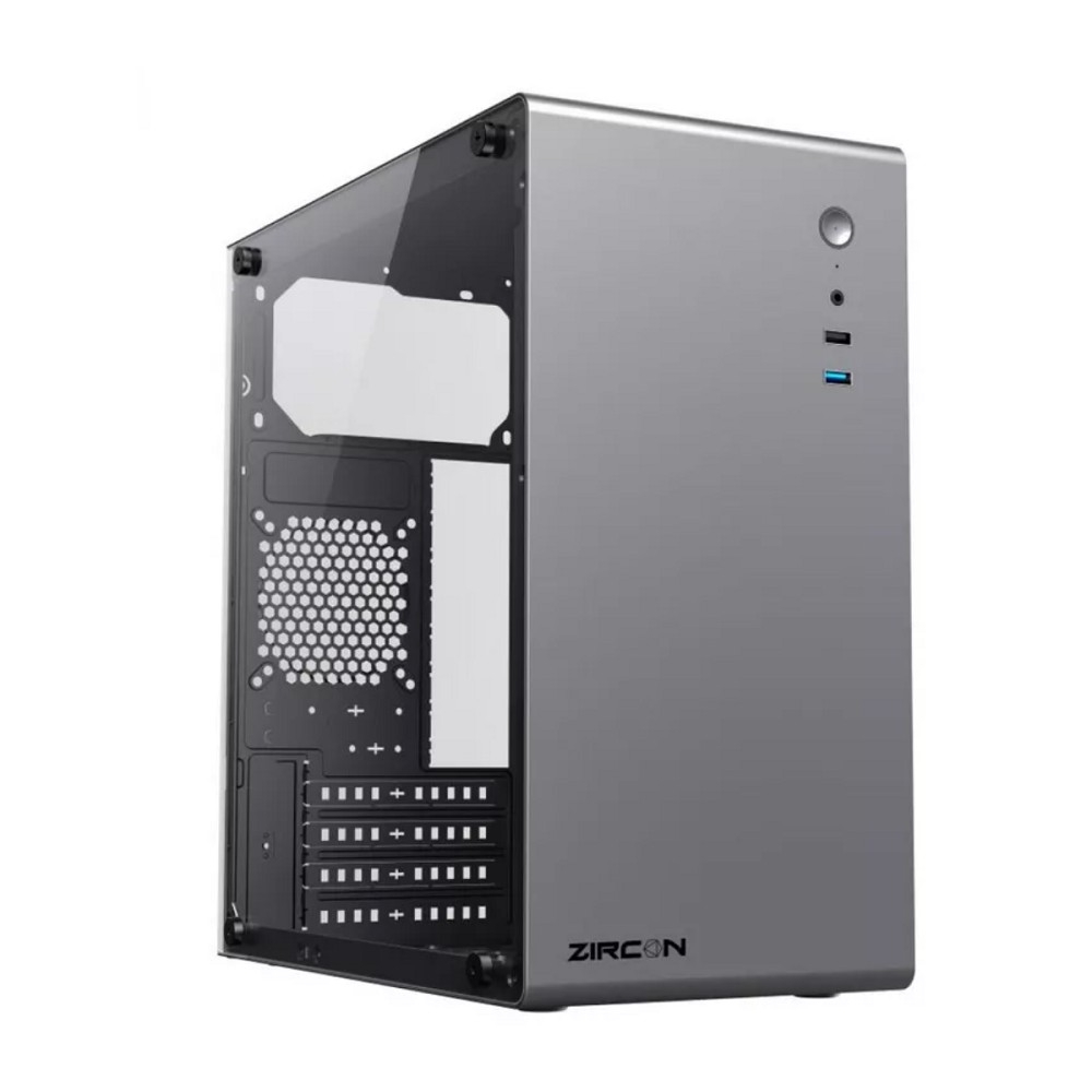 Zircon Корпус Mozart GY без БП (Midi Tower,ATX, Серый., Зак. стекло, 1*USB3.0, 1*USB2.0, 1*92мм)