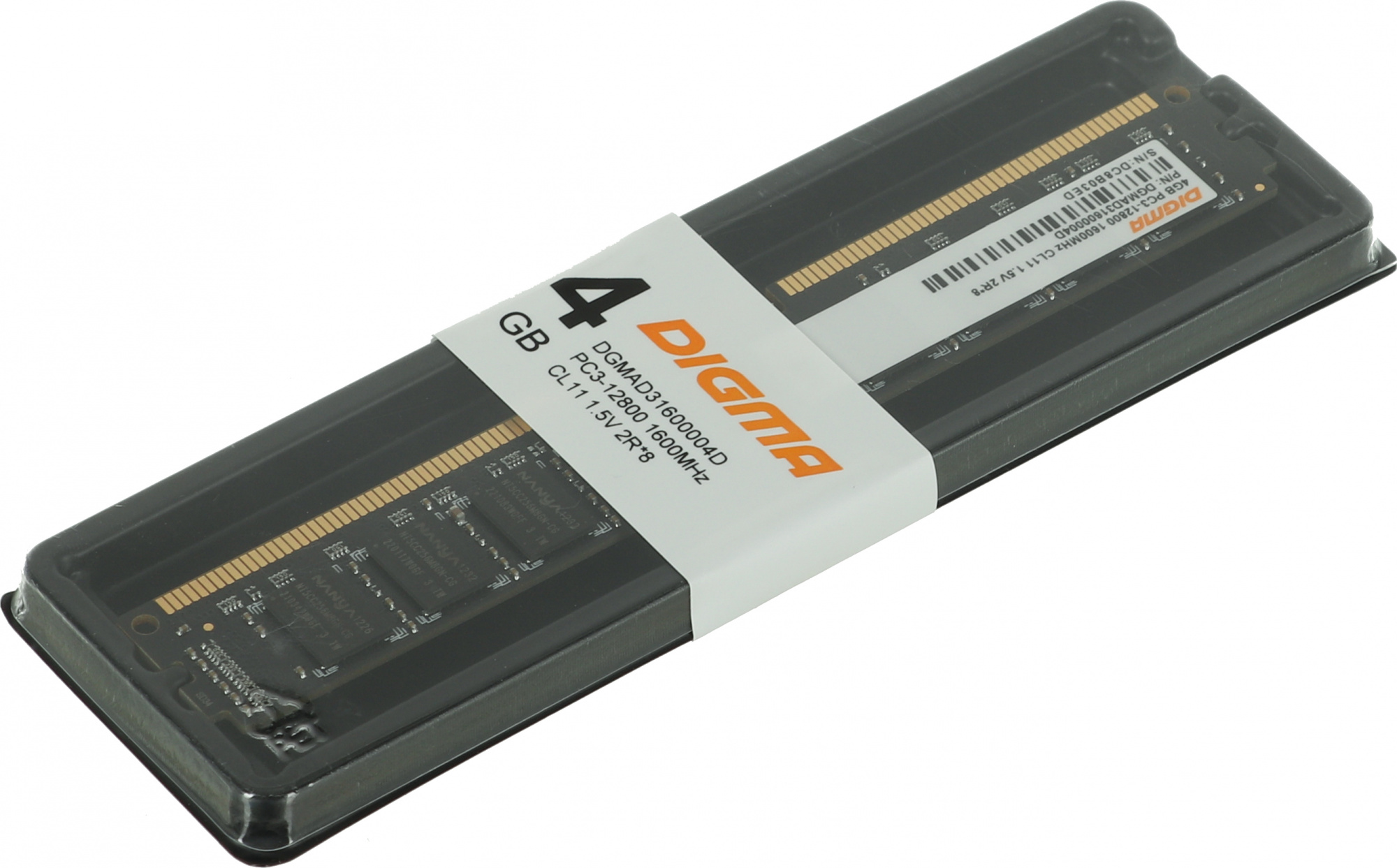 Память DDR3 4GB 1600MHz Digma DGMAD31600004D RTL PC3-12800 CL11 DIMM 240-pin 1.35В dual rank Ret