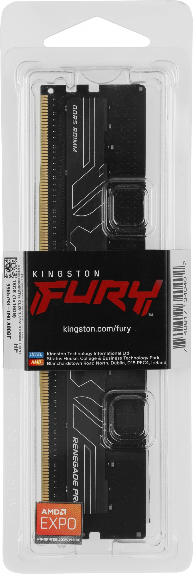 Память DDR5 Kingston KF556R28RBE-16 16Gb DIMM ECC Reg PC5-44800 CL28 5600MHz