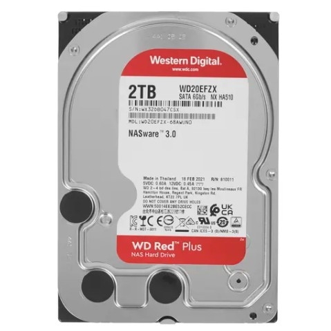 2TB WD NAS Red Plus (WD20EFZX) {Serial ATA III, 5400- rpm, 128Mb, 3.5"}