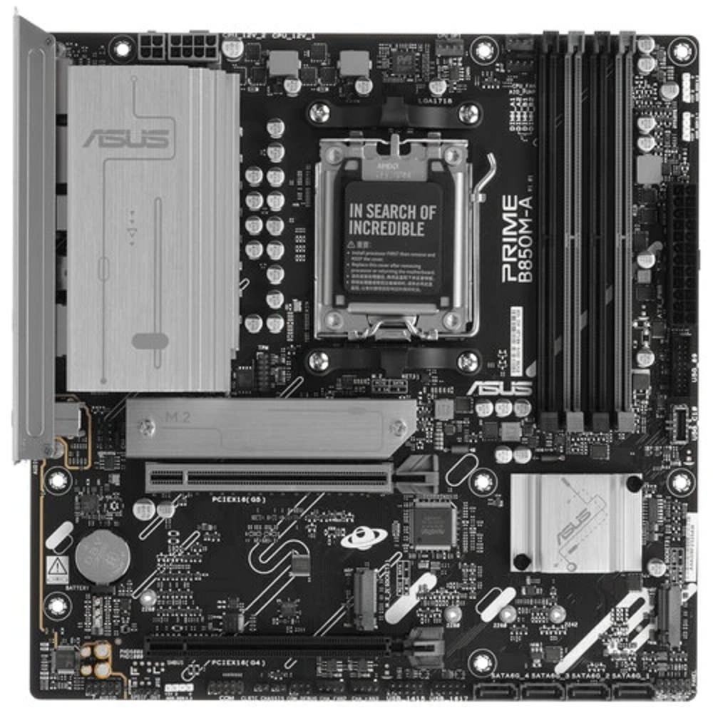 Материнская плата mATX ASUS PRIME B850M-A-CSM (AM5, AMD B850, 4*DDR5, 4*SATA, 3*M.2, 4*USB 3.2, 4*USB 2.0, 4*PCIe, 2*DP, HDMI)