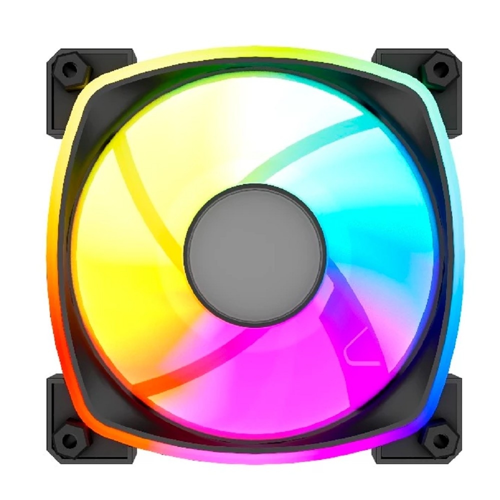 Powercase Вентилятор (M55MR-12 ARGB) Black 120x120x25mm(PWM, 100шт./кор, 4pin PWM (M+F)+ 3pin ARGB (M+F), 600-1500±10% об/мин) Bulk
