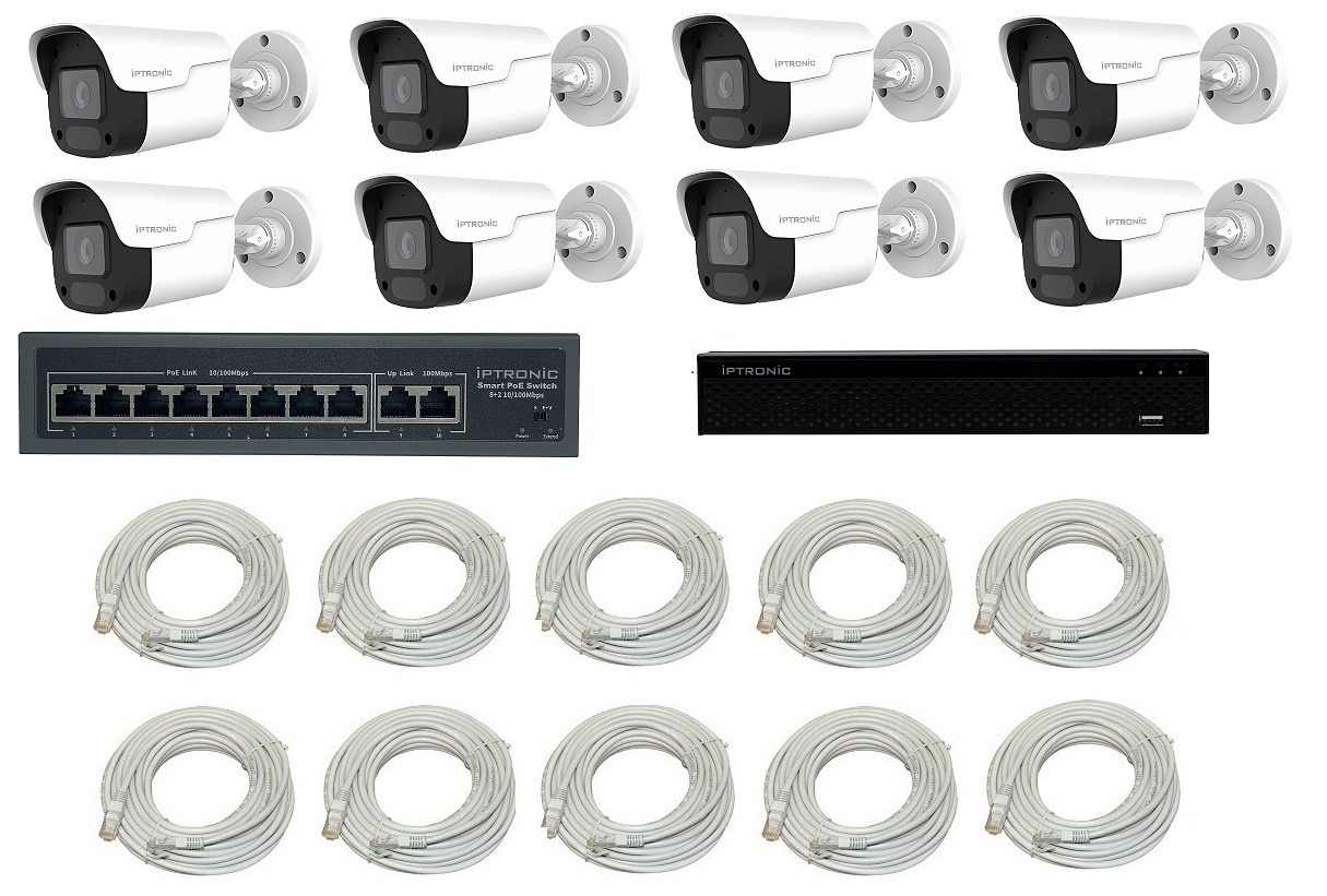 Готовый комплект видеонаблюдения  Комплект камер видеонаблюдения уличный на 8 IP-камер(KIT 3) IPEYE