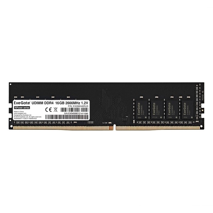 Exegate EX288046RUS Модуль памяти ExeGate HiPower DIMM DDR4 16GB <PC4-21300> 2666MHz