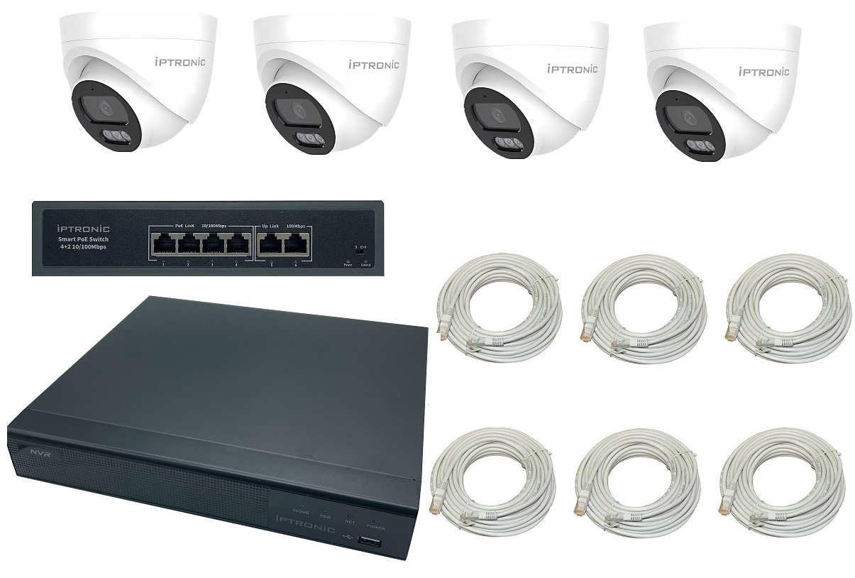 Готовый комплект видеонаблюдения  Готовый комплект видеонаблюдения для ПВЗ на 4 IP-камеры IPEYE