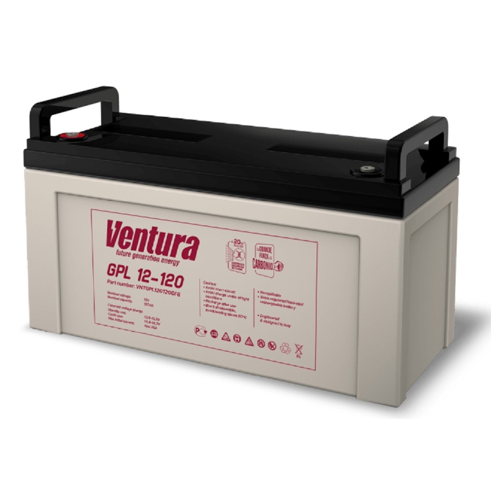 Ventura АКБ GPL 12-120 12V/133Ah {F8, ДхШхВ 406х173хх237мм, масса 35,40 кг, срок службы 12 лет}