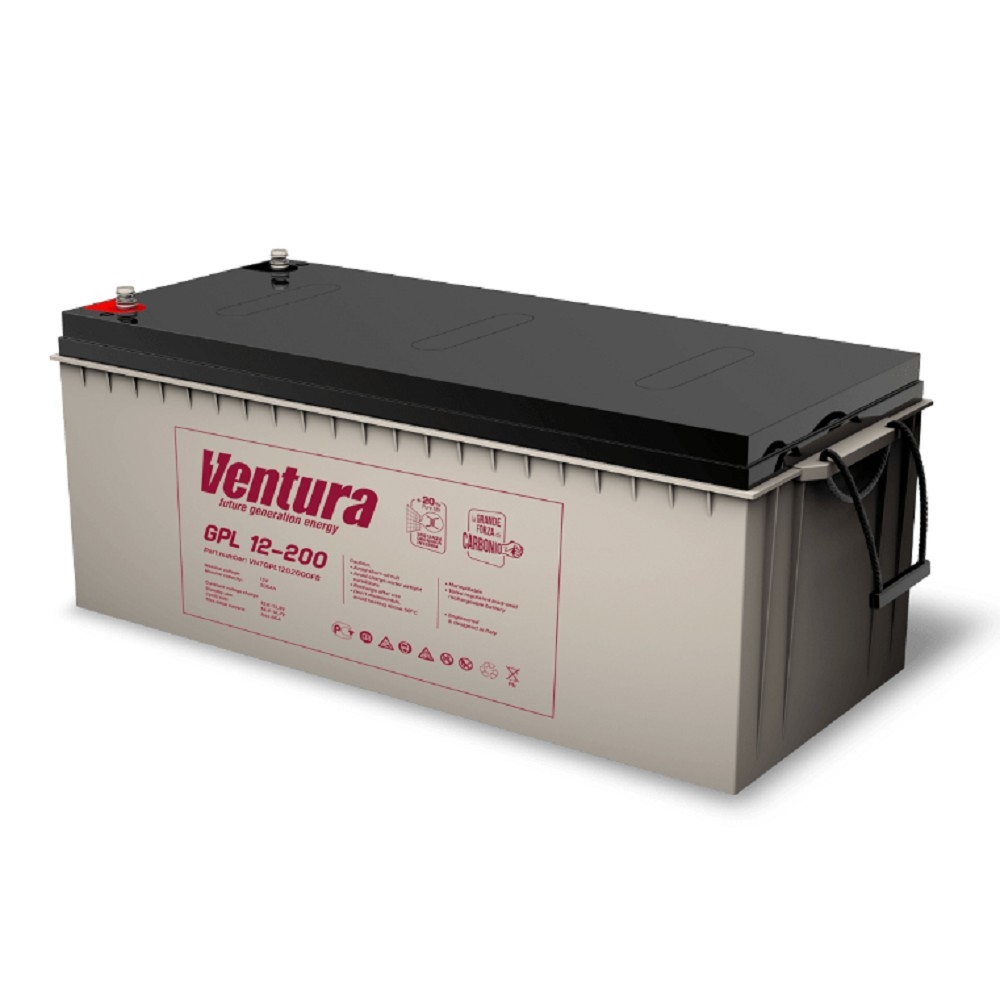 Ventura АКБ GPL 12-200 12V/212Ah {F8, ДхШхВ 523х239х222мм, масса 59,50 кг, срок службы 12 лет}