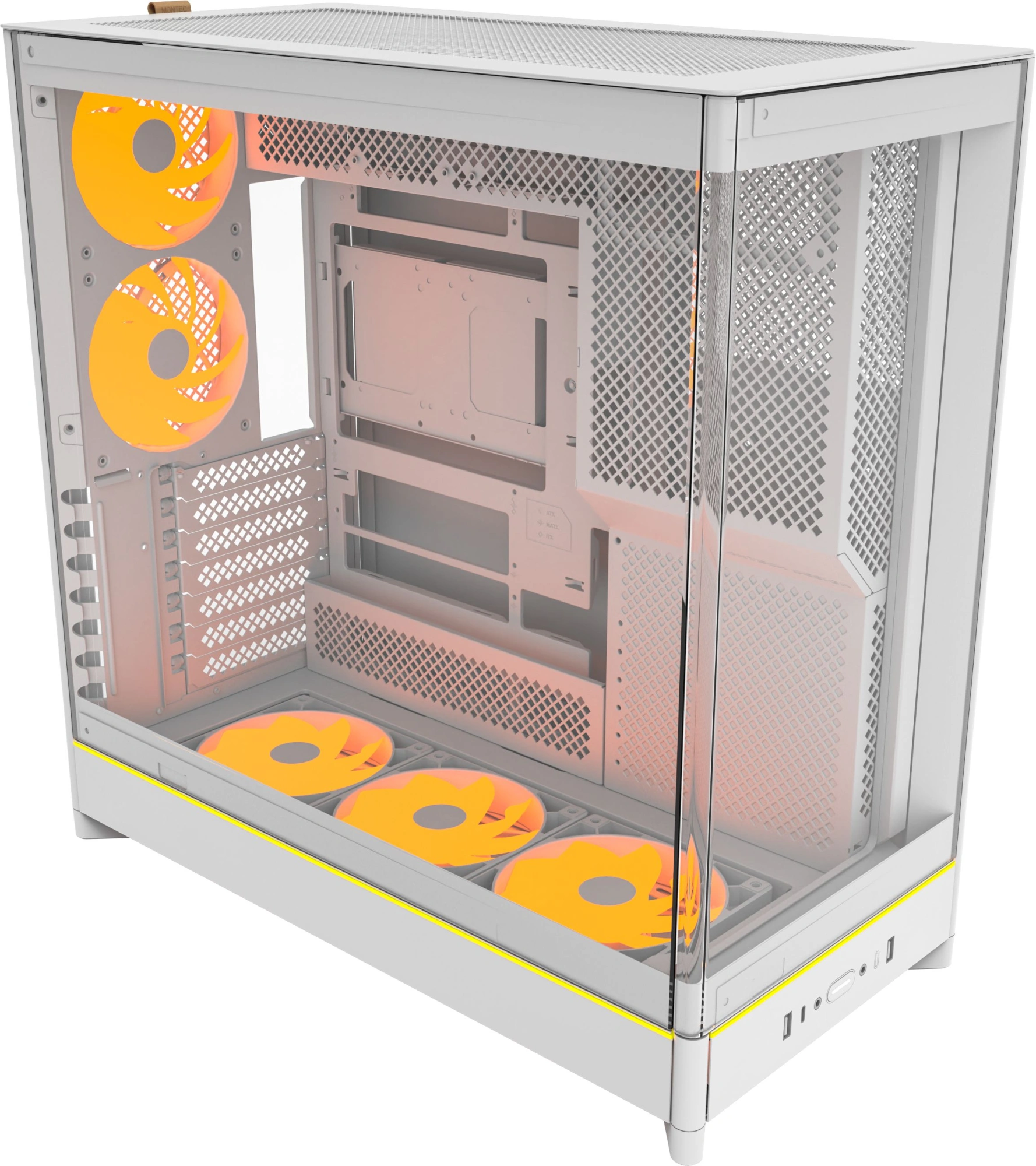 Корпус Montech HS02 Pro белый без БП ATX 8x120mm 2xUSB3.0 audio