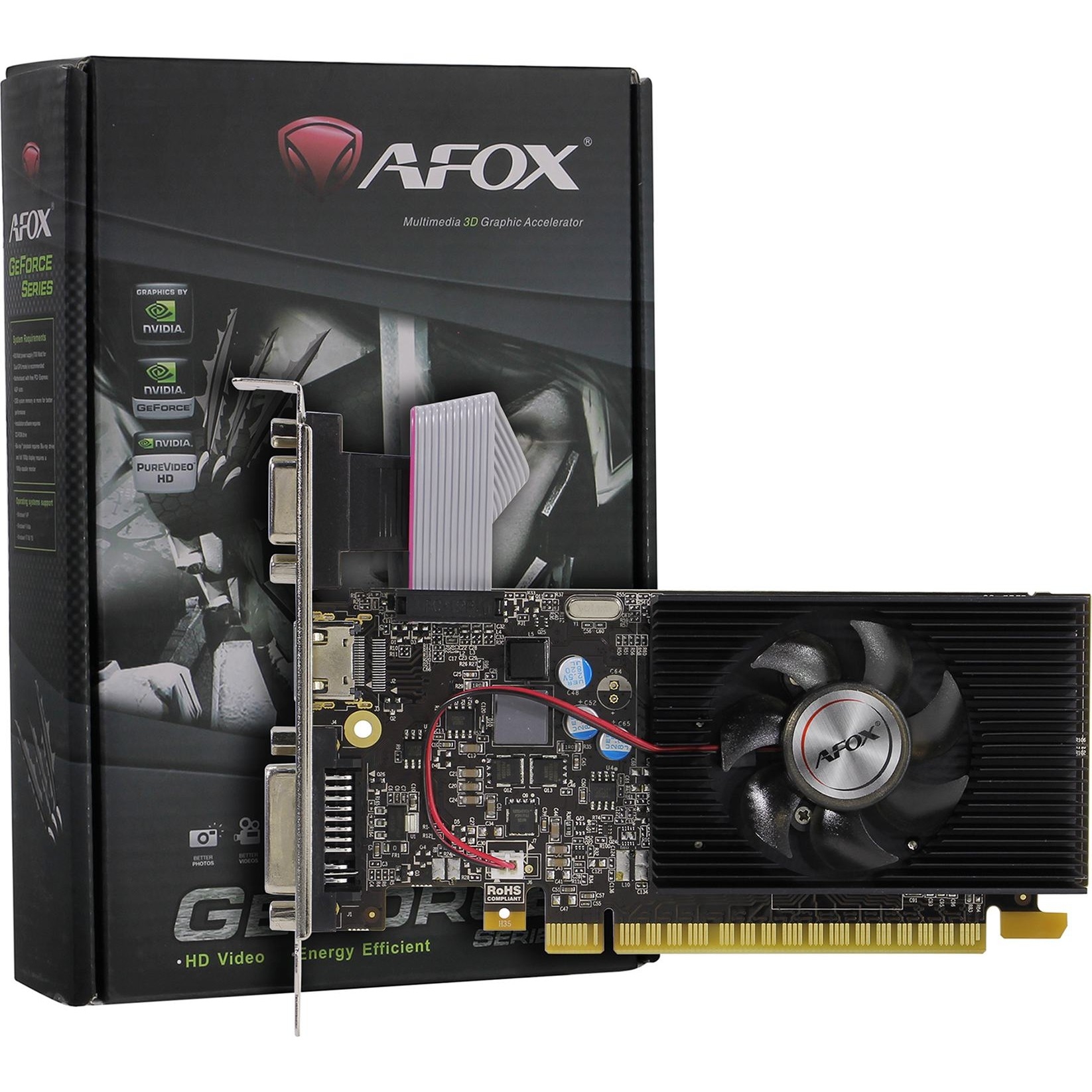 Видеокарта AFOX GT730 4GB GDDR3 128 bit VGA/DVI/HDMI 1FAN LP (AF730-4096D3L5/D3L6) RTL