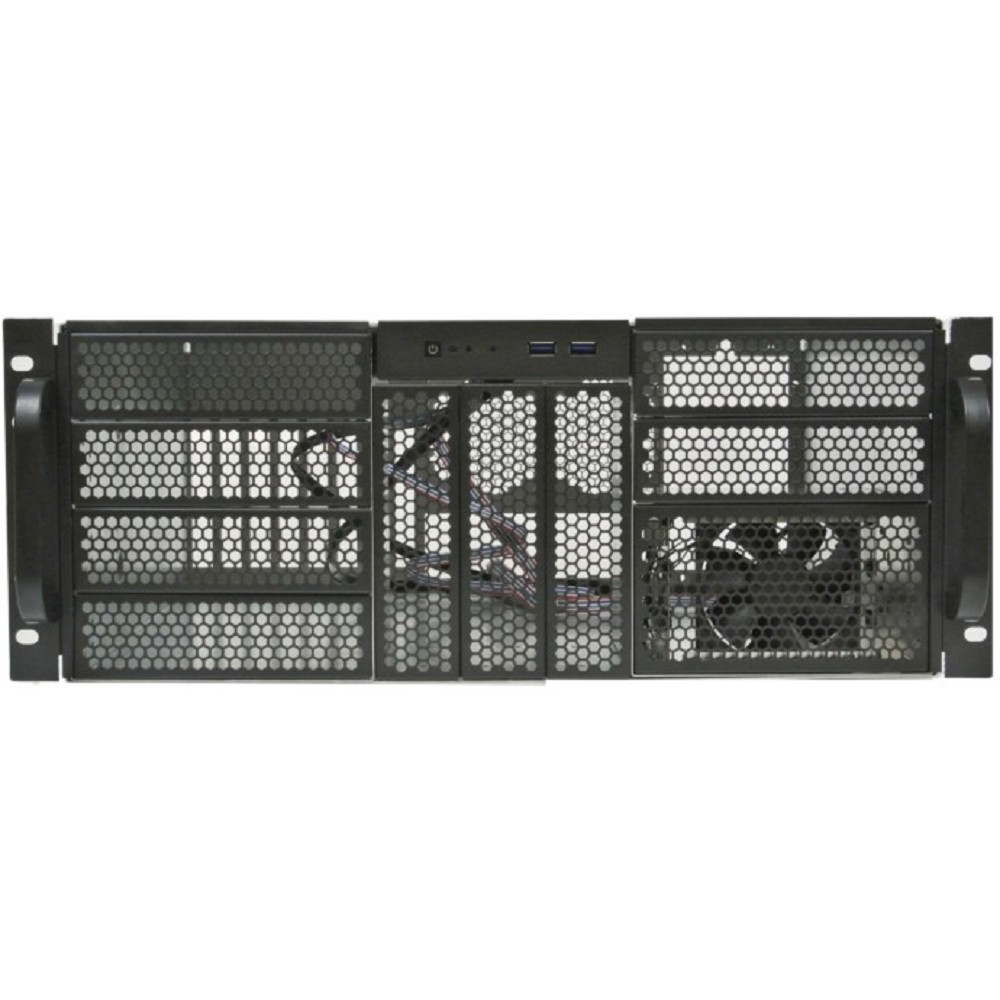 Procase RE411-D9H3-FE-65 Корпус 4U server case, 9x5.25+3HDD,черный,без блока питания,глубина 650мм,MB EATX 12"x13", панель вентиляторов 3*120x25 PWM [RE411-D9H3-FE-65]