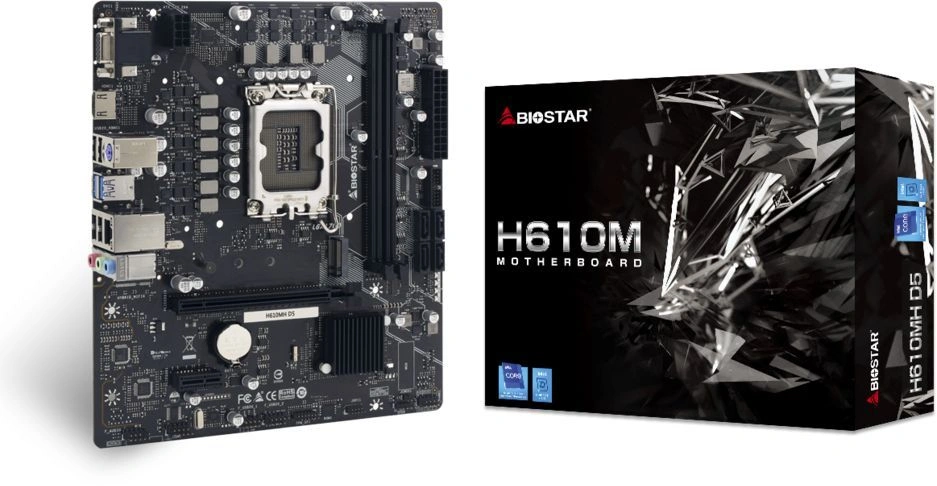 Материнская плата Biostar H610MH D5 Soc-1700 Intel H610 2xDDR5 mATX AC`97 8ch(7.1) GbLAN+VGA+HDMI