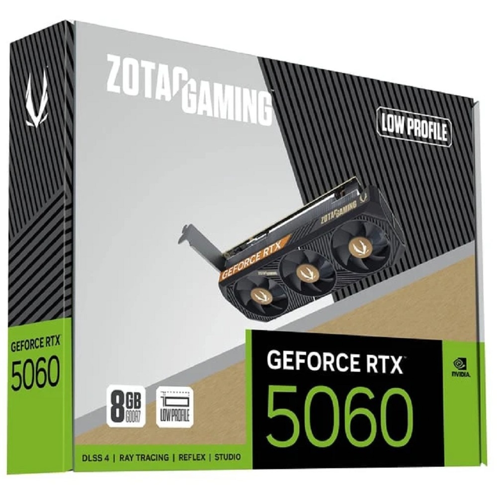 Видеокарта Zotac RTX5060 LOW PROFILE 8GB GDDR7 128bit 2xDP HDMI 3FAN LP LITE PACK