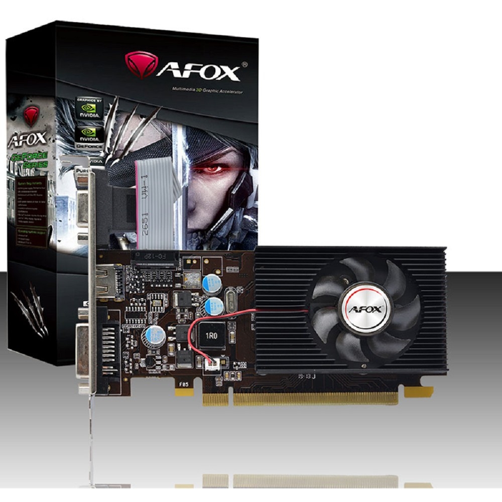 Видеокарта AFOX Geforce G210 LP 1GB, DDR3 64-bit, VGA/DVI/HDMI  1FAN  LP (AF210-1024D3L5) RTL