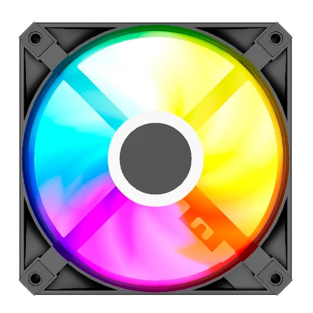 Powercase Вентилятор (M56-12 ARGB) Black 120x120x25mm (PWM, 100шт./кор, 4pin PWM (M+F)+ 3pin ARGB (M+F), 700-1500±10% об/мин) Bulk