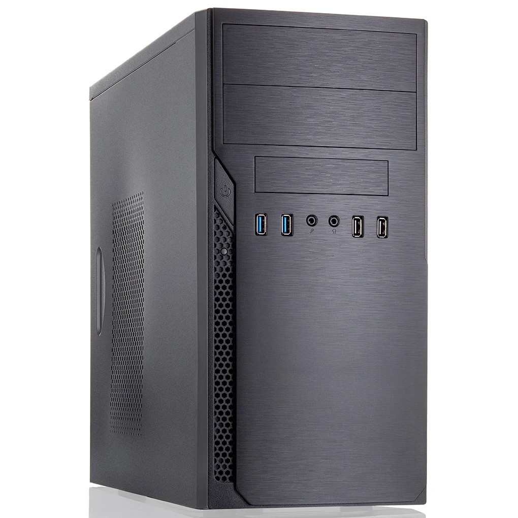 Корпус с блоком питания 450Вт./ Case Foxline FL-628-FZ450R-U32-S mATX case, black, w/PSU 450W 12cm, w/2xUSB2.0, w/2xUSB3.0 w/pwr cord, w/o FAN, E-lock support