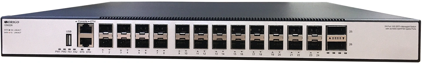 Коммутатор Origo OS6226 OS6226/A1A (L3) 24SFP+ 2xQSFP28 управляемый