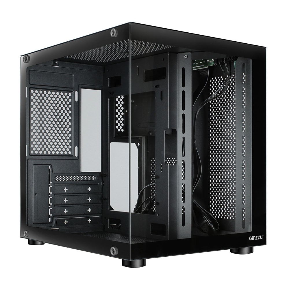 Ginzzu V100 закаленное стекло 1*USB 3.0,1*USB 2.0, AU mATX