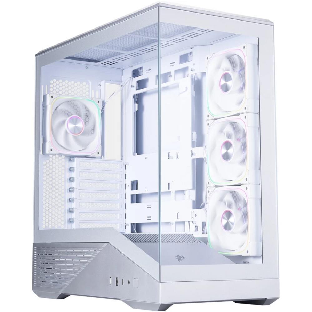1STPLAYER Корпус GM7 ARGB Silver / ATX / 4x120mm ARGB fans / GM7-SV-3FN7R-W-1FN7-W