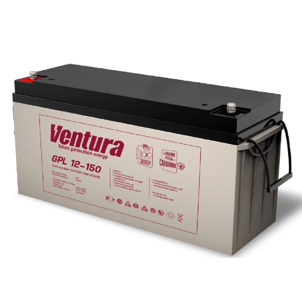 Ventura АКБ GPL 12-150 12V/158Ah {F8, ДхШхВ 485х170х240мм, масса 44,00 кг, срок службы 12 лет}