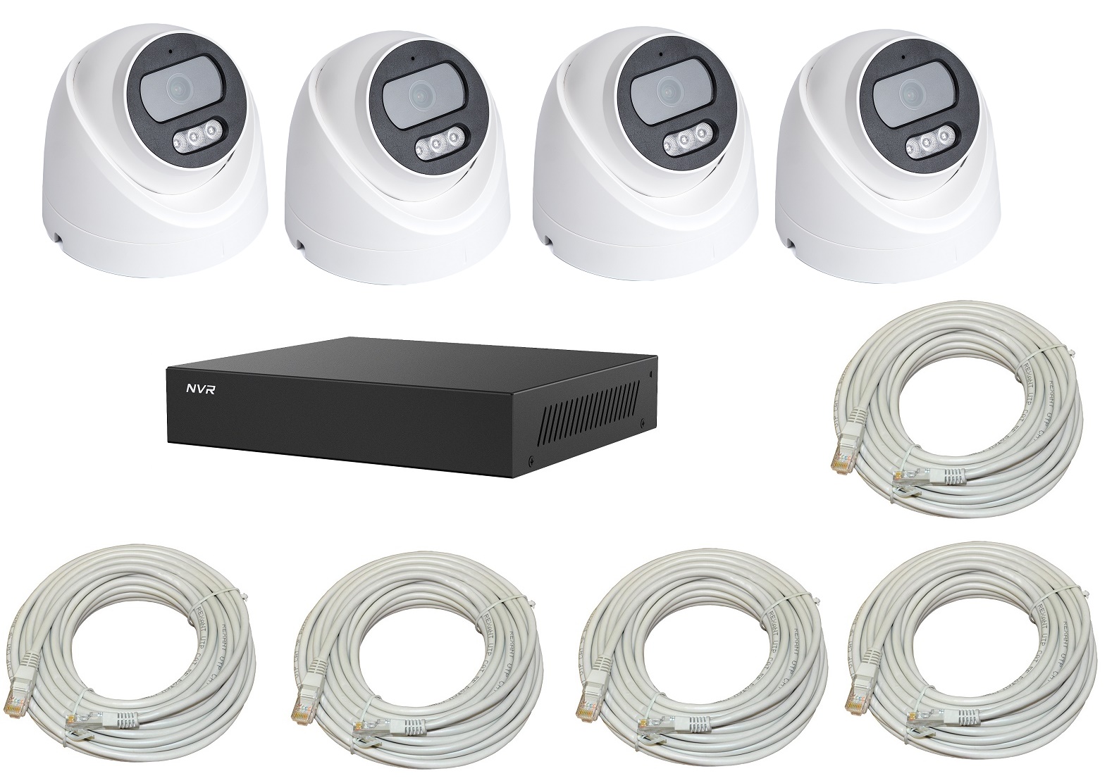 Готовый комплект видеонаблюдения  Готовый домашний комплект видеонаблюдения для дома на 4 IP-камеры ECO IPEYE