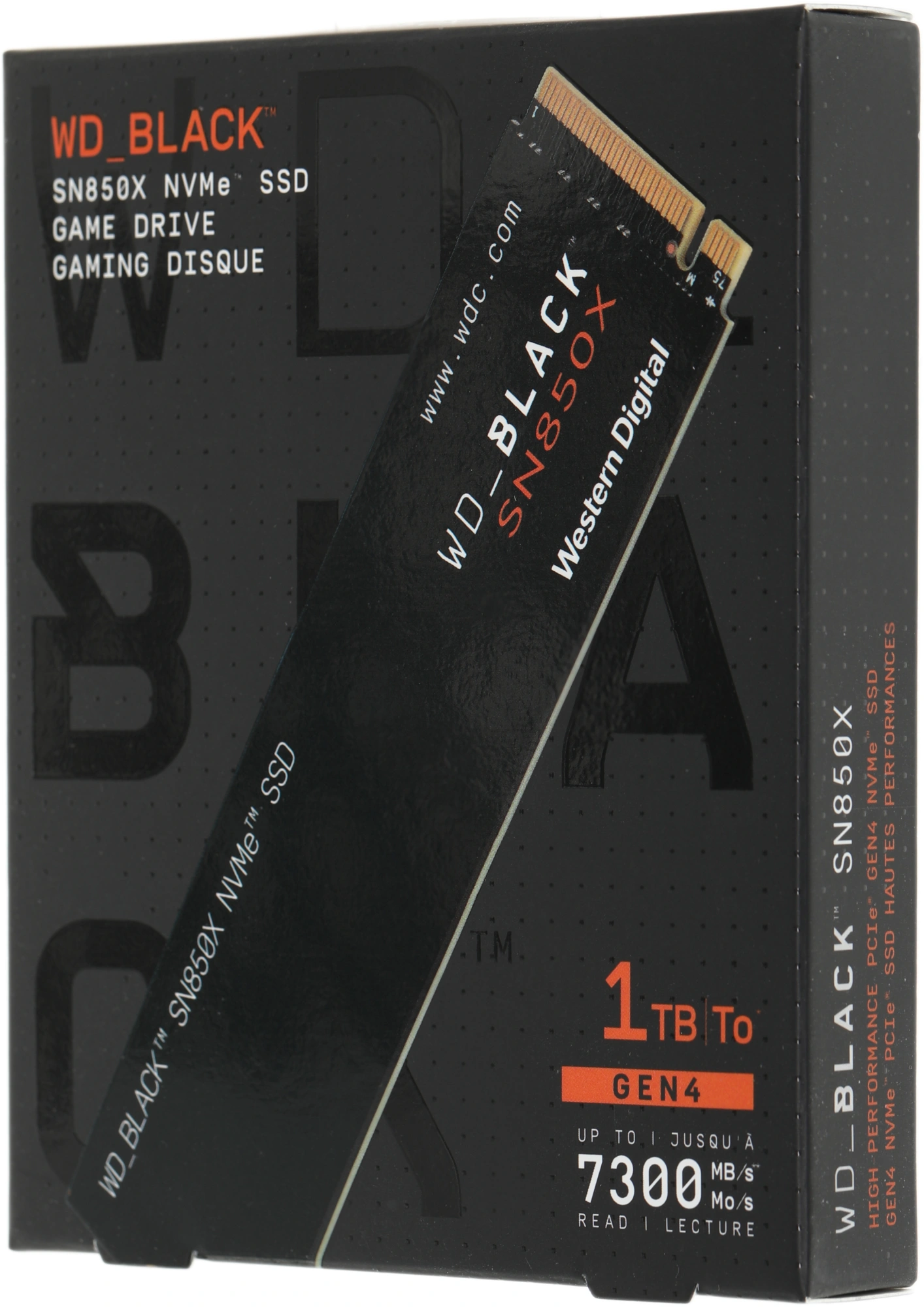 Накопитель SSD WD PCIe 4.0 x4 1TB WDS100T2X0E Black SN850X M.2 2280