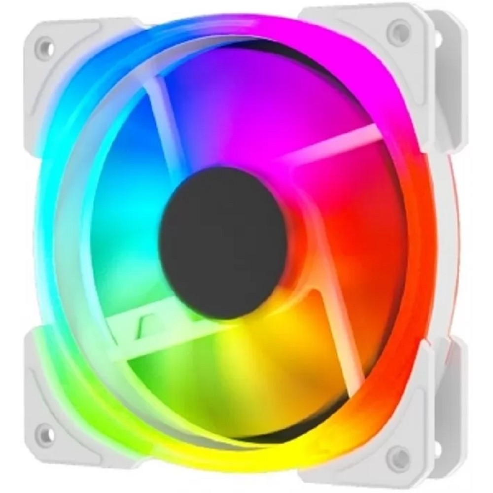 Вентилятор Powercase (CM21-14W ARGB) White 140x140x25мм (PWM, 100шт./кор, 4pin +ARGB Sync, 800-1500±10% об/мин) Bulk
