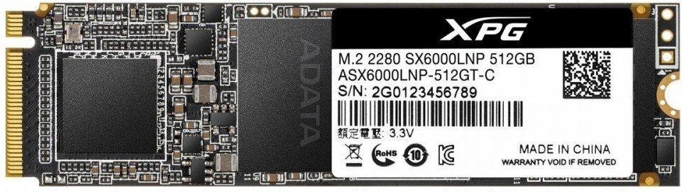 Накопитель SSD A-Data PCIe 3.0 x4 512GB ASX6000LNP-512GT-C XPG SX6000 Lite M.2 2280
