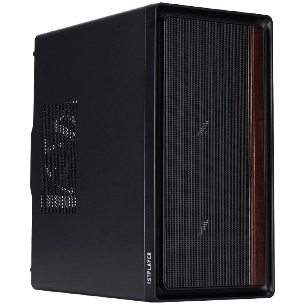 1STPLAYER Корпус WD1 Black / mATX / 3x120mm fans / WD1-BK-3F