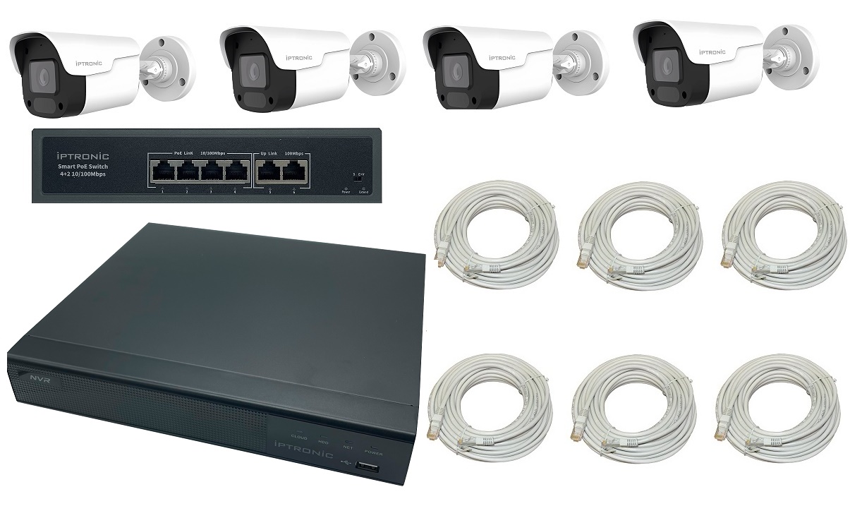 Готовый комплект видеонаблюдения  Готовый комплект видеонаблюдения для дома на 4 IP-камеры IPEYE