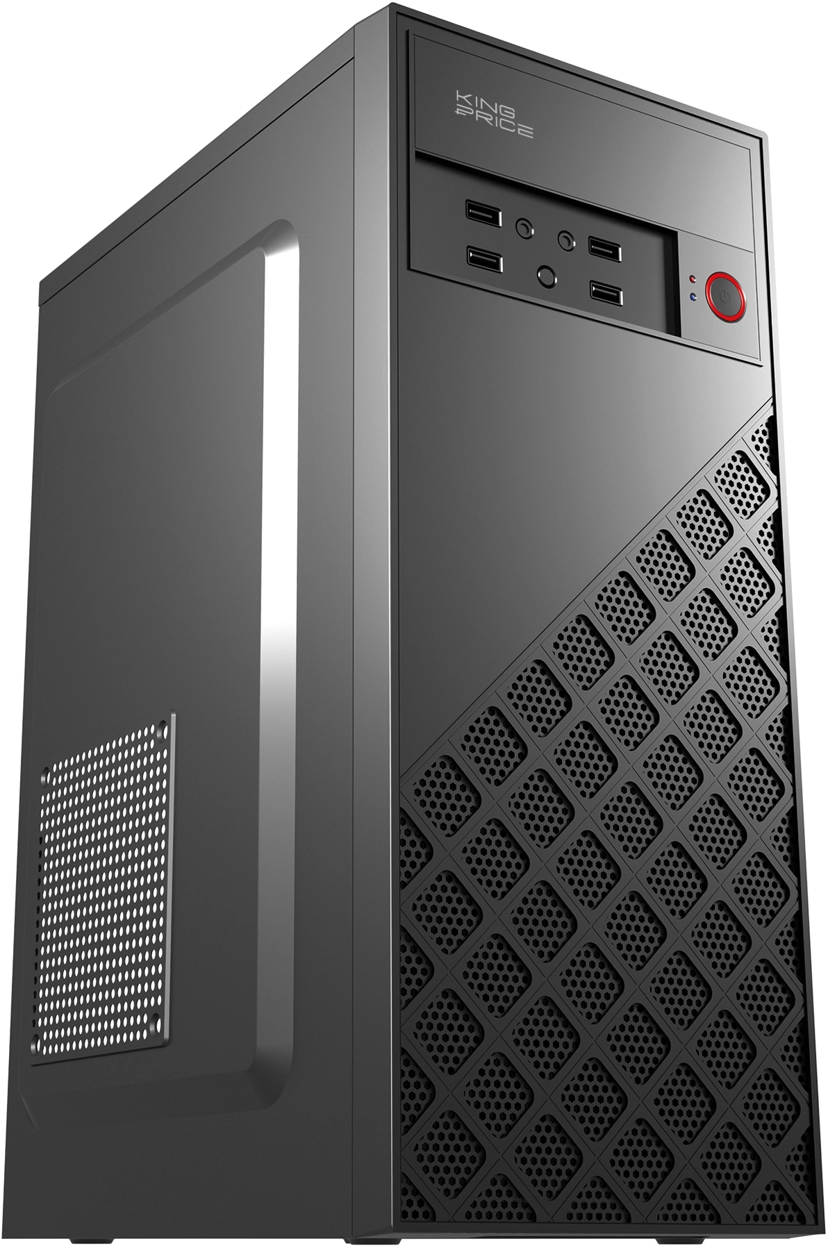Корпус KingPrice KPCC-MD203 черный без БП ATX 1x80mm 3x120mm 2xUSB2.0 audio