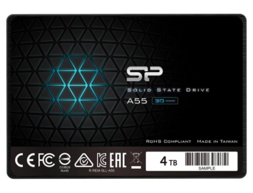 Silicon Power SSD 2.5" 4.0TB A55 <SP004TBSS3A55S25> ( up to 500/450MBs, 3D NAND, 2000TBW) {SATA3, 7mm}