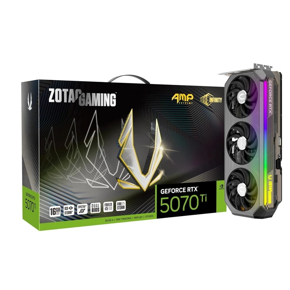 Видеокарта ZOTAC GAMING GeForce RTX 5070 Ti AMP Extreme INFINITY 16GB GDDR7 256bit 3xDP/HDMI 3*FAN (ZT-B50710B-10P) RTL